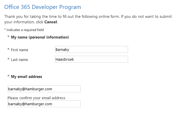 Office 365 developer program