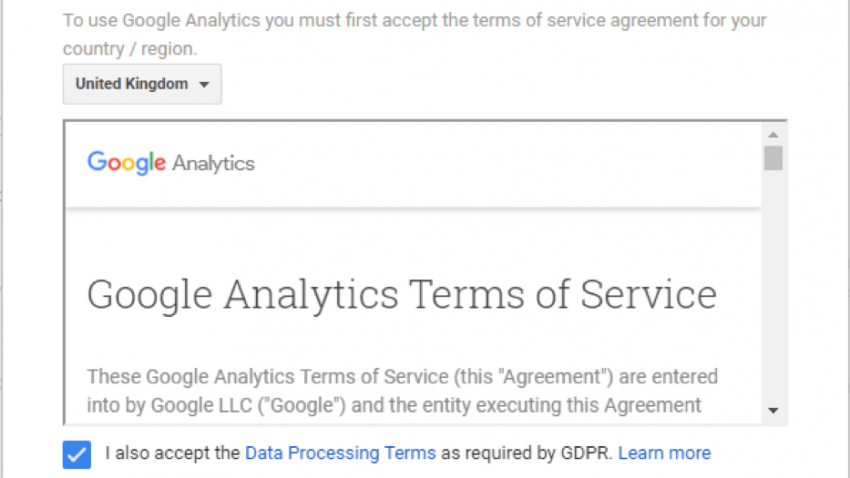 Google Analytics Terms of Service