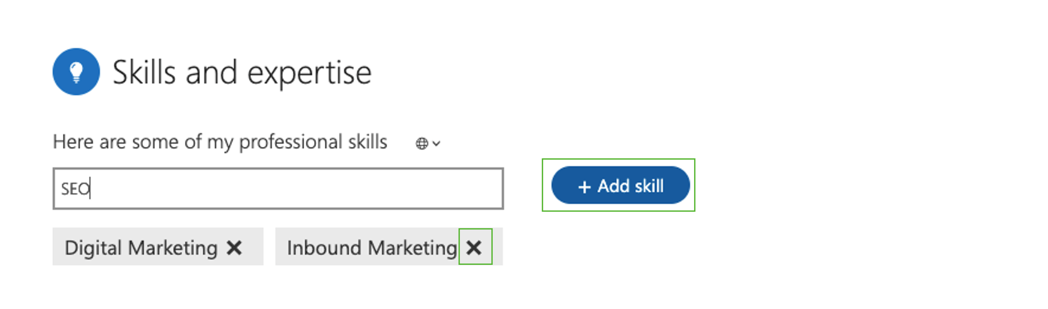 Add skills in Microsoft Delve