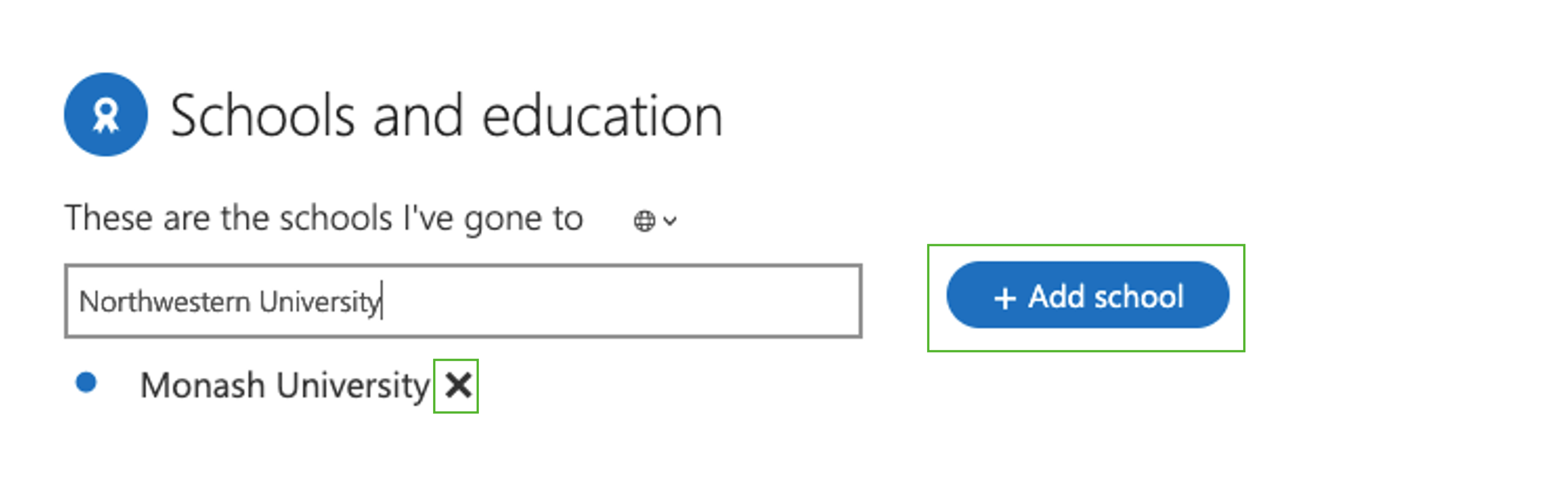Add education in Microsoft Delve