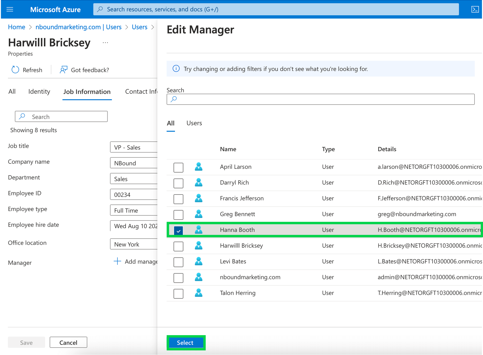 Edit manager field in Azure AD