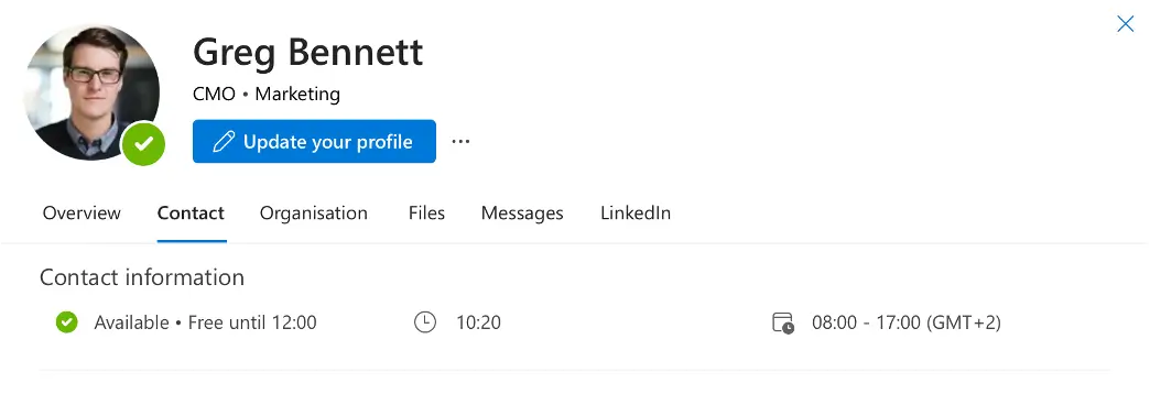 edit your profile card in Microsoft 365