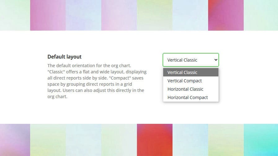 Set a Default Org Chart Layout in onedirectory
