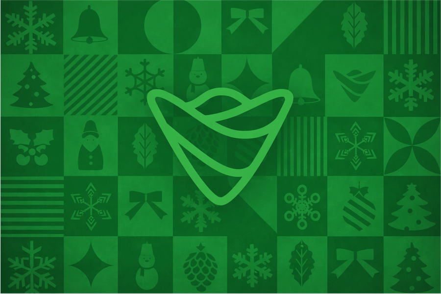 Happy holidays image with OneDirectory logo