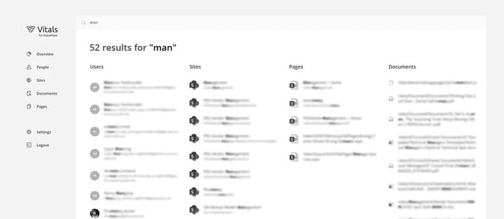 SharePoint Vitals Search