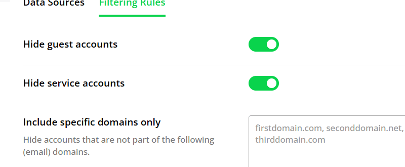 Filtering rules