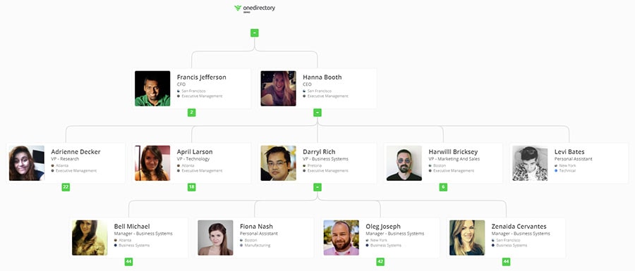 OneDirectory org chart screenshot small