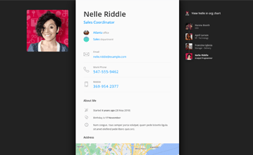 Org chart profile page