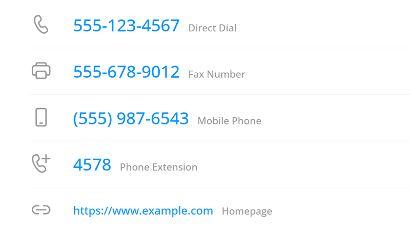 click-to-call contact info in OneDirectory employee profiles